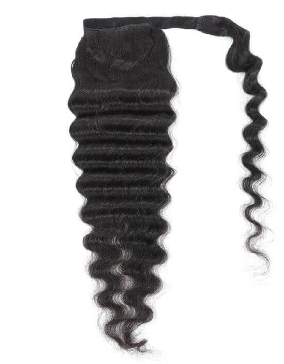 Deep wave ponytail hair extensions