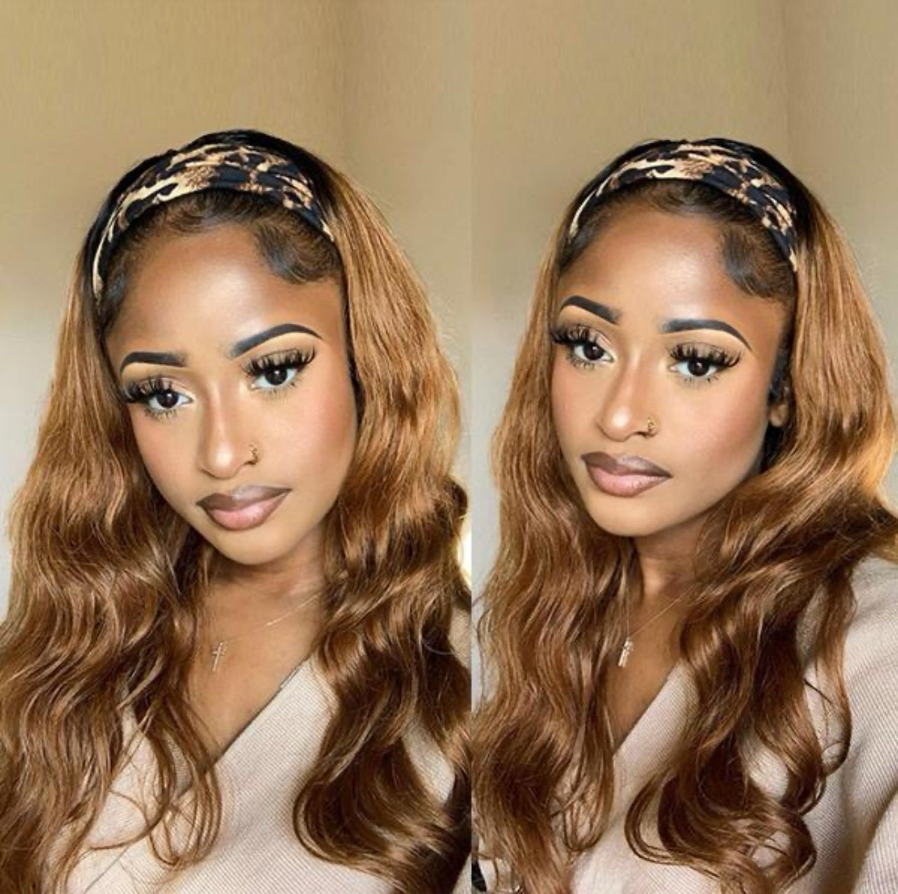 Head band wigs ombré 1B/30