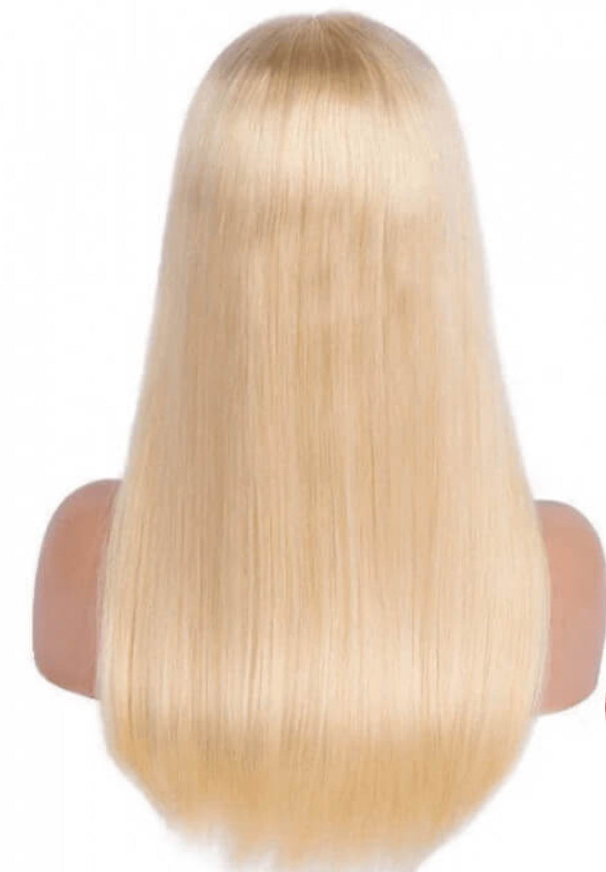 13x4 Lace Front Human Hair Glueless Wig #613 Blonde