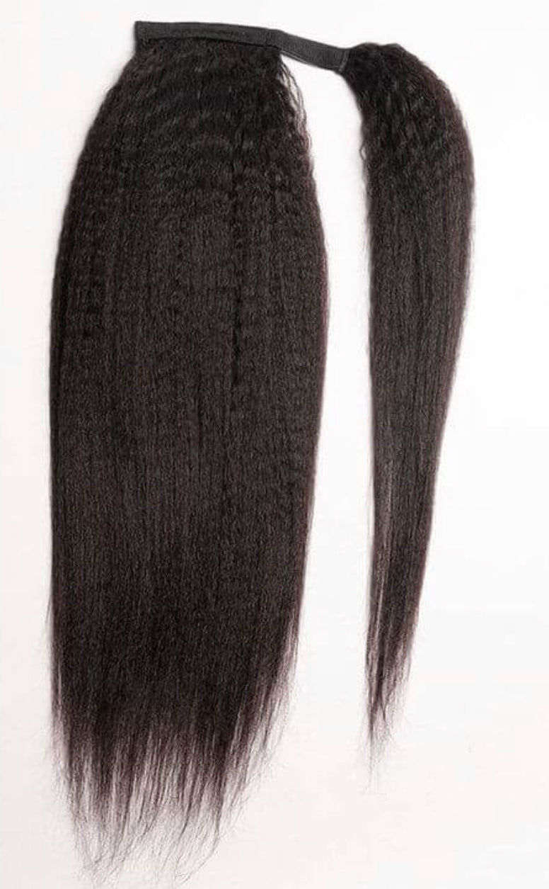 Kinky straight- ponytail hair extensions