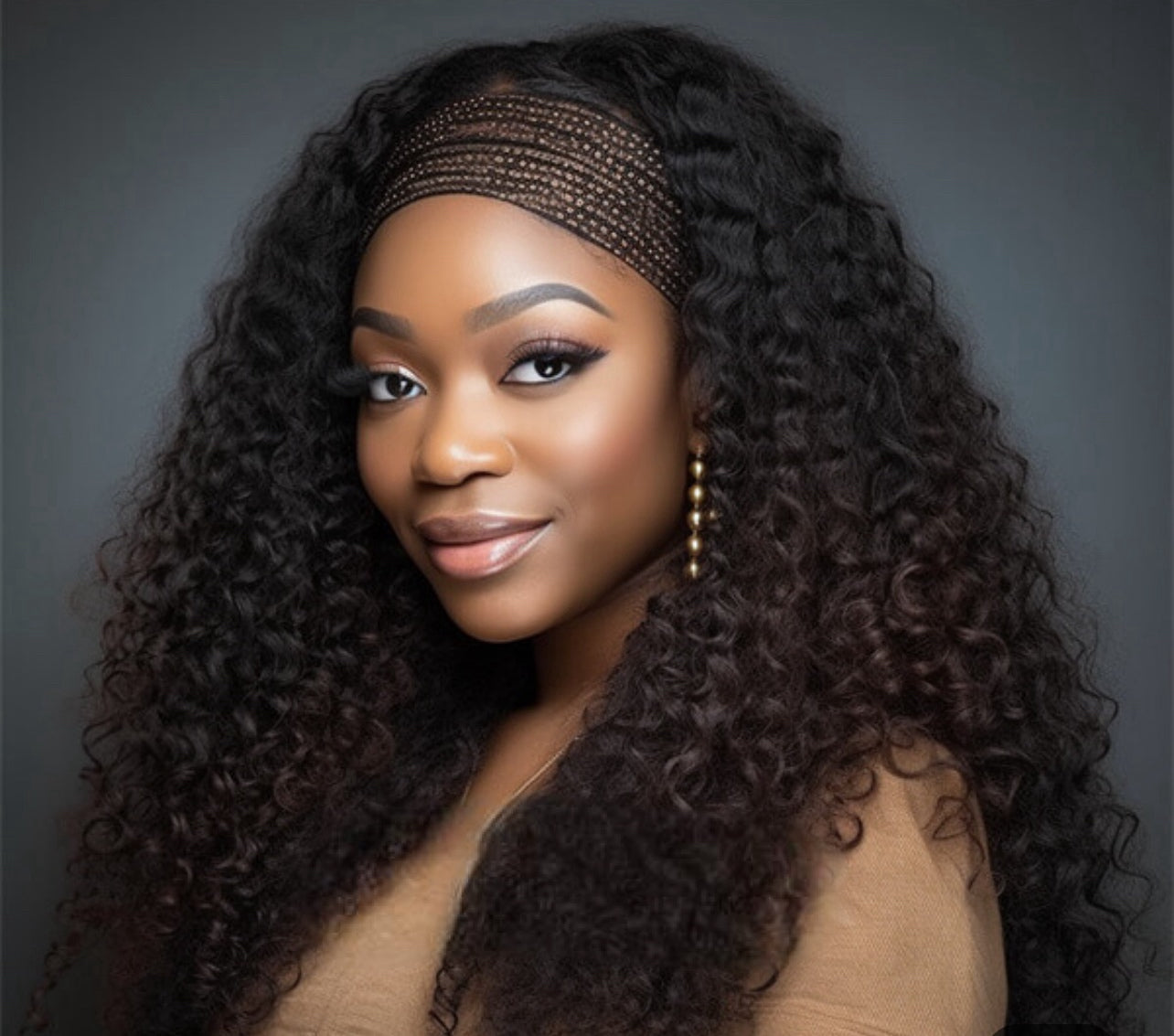 Head band wigs Natural Black