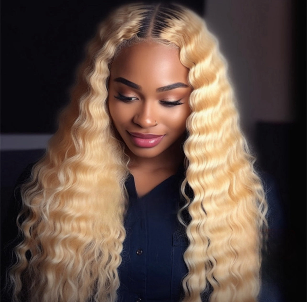 13x4 Lace Front Human Hair Glueless Wig #613 Blonde