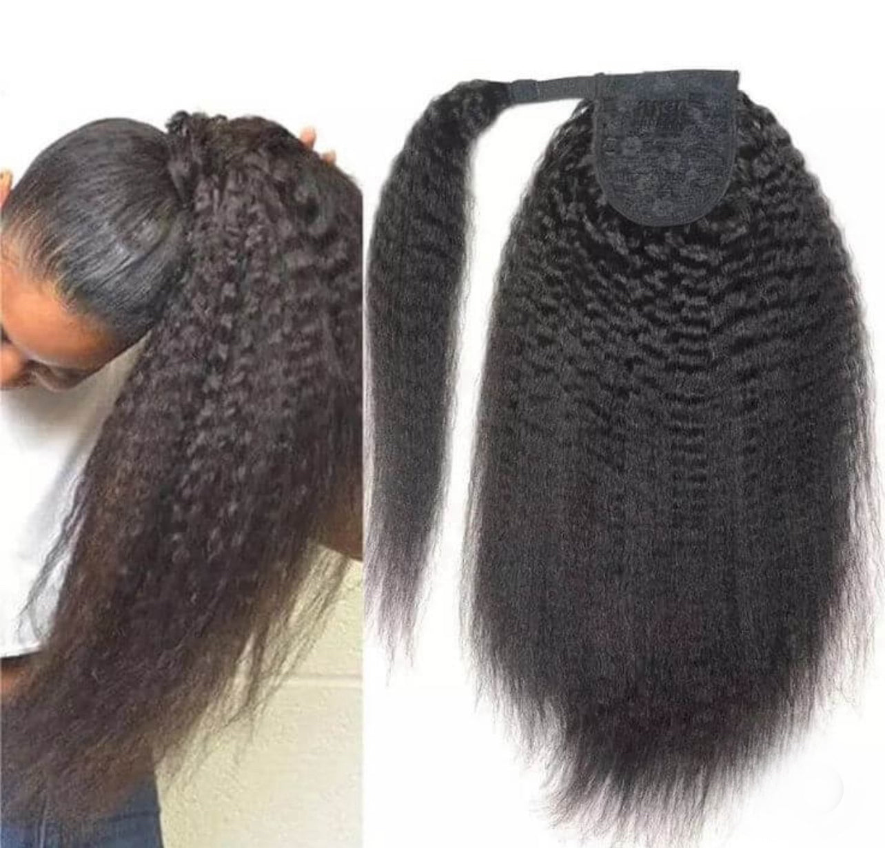 Kinky straight- ponytail hair extensions