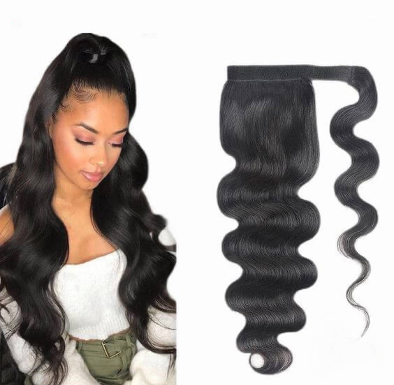 Body wave -ponytail hair extensions