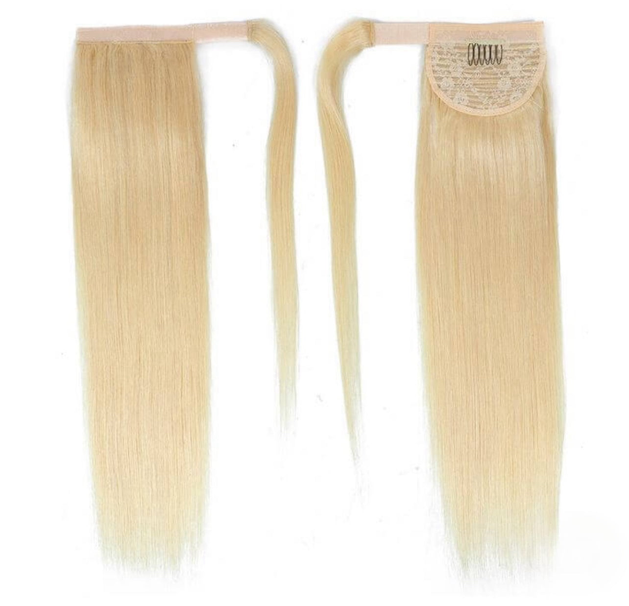 #613 Blonde straight Ponytail hair extensions