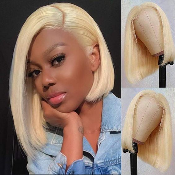 #613 Blonde BOB human hair 4x4 lace closure