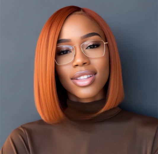 Human Hair #350 Ginger Straight 4x4 Glueless BOB Wig