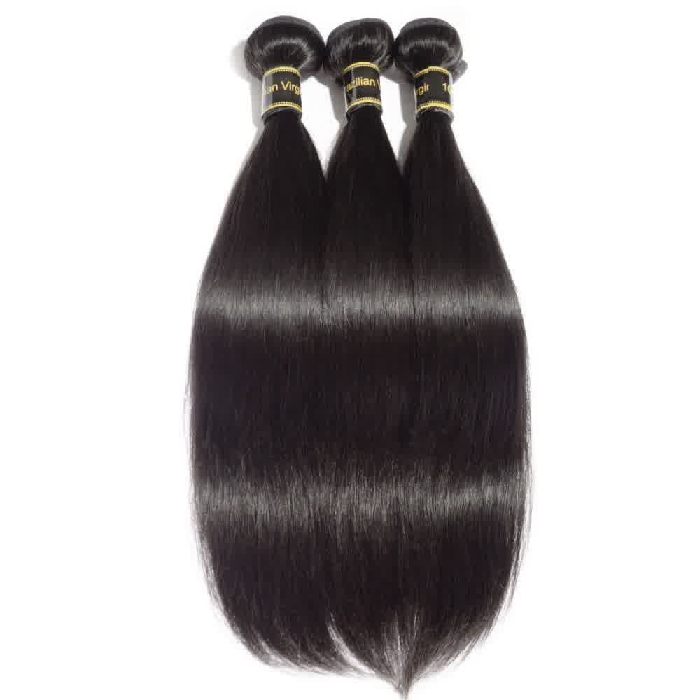 13x4 frontal+bundles Natural Black Virgin hair bundles