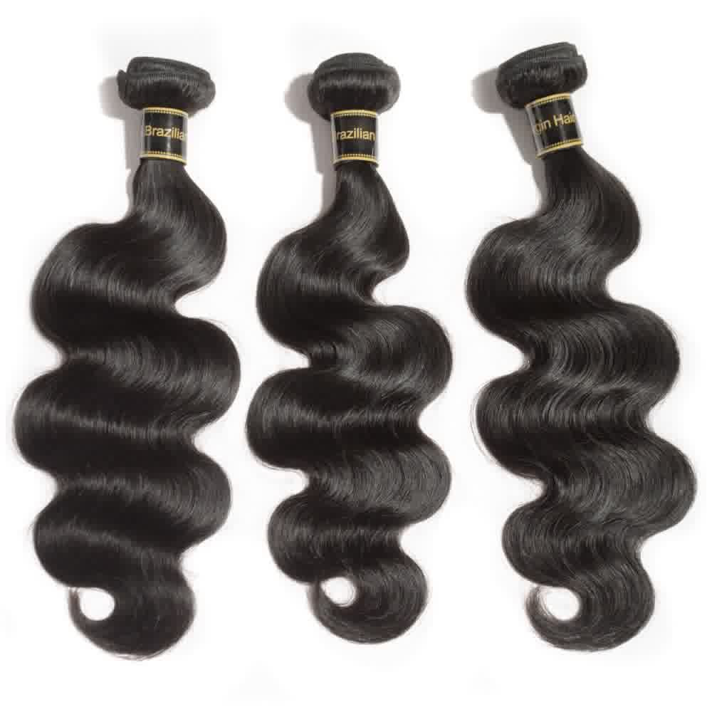 13x4 frontal+bundles Natural Black Virgin hair bundles